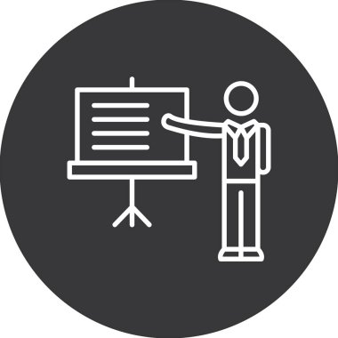 Bir sunum simgesinin vektör illüstrasyonu