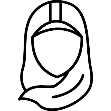 Maskeli kadın yüzü, yüz bakımının çizgi tarzı simgesi.