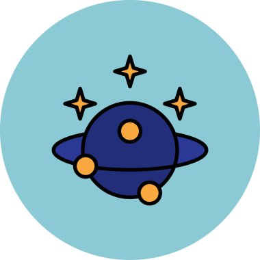 Şirin bir çizgi film gezegeninin vektör çizimi