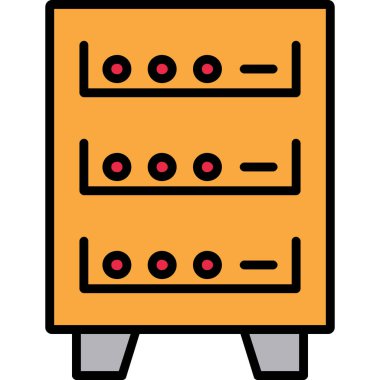 Kabine ikonu vektör illüstrasyonu