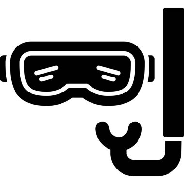 Maskeli dalış dalış simgesi katı biçimde