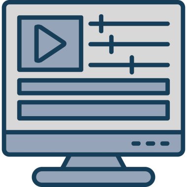 video. Web simgesi basit illüstrasyon