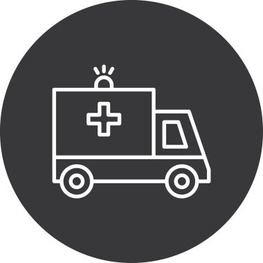ambulans vektör çizgisi simgesi tasarımı