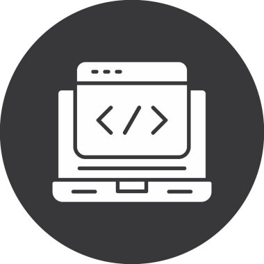 kodlama glyph düz vektör simgesi