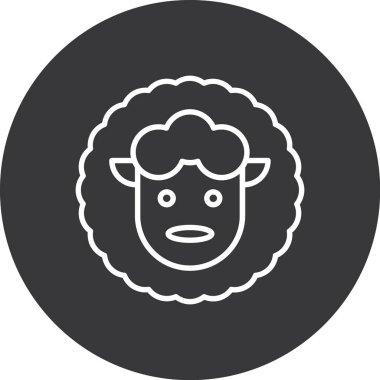 Koyun simgesi, vektör illüstrasyonu