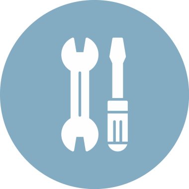 İngiliz anahtarı ve tornavida ikonu. vektör illüstrasyonu