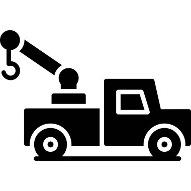 Vinç vektör çizimine sahip inşaat kamyonu