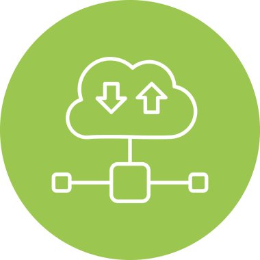 bulut hesaplama simgesi, vektör illüstrasyonu