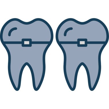 Beyaz arka planda izole edilmiş diş düzlüğü simgesi, diş bakımı