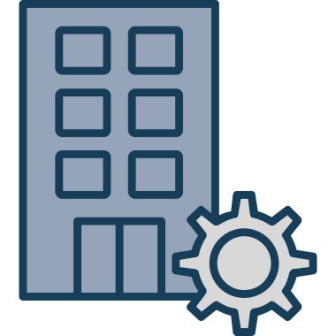 Bina. Web simgesi basit illüstrasyon