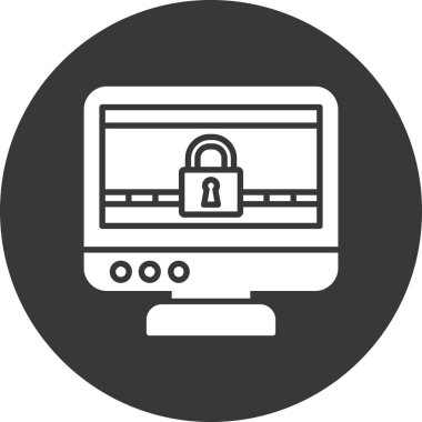 Web güvenlik vektör çizgisi simgesi, vektör