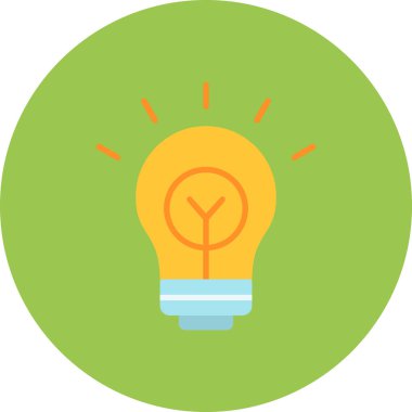 Düz biçimli bir fikir ampul simgesi