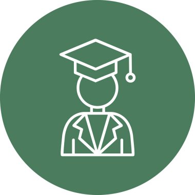 Eğilimli tasarım tarzında lisansüstü simgesi yumuşak gri arkaplan, vektör illüstrasyonu