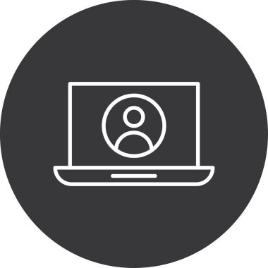 Soyut arkaplanda dizüstü bilgisayar simgesi izole edildi