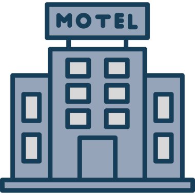 Otelde. Web simgesi basit illüstrasyon