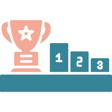 kazanan cup düz simgesi