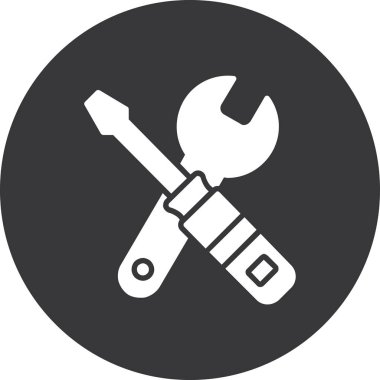 İngiliz anahtarı ve tornavida simgesi