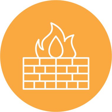 Güvenlik duvarı. Web simgesi basit tasarım