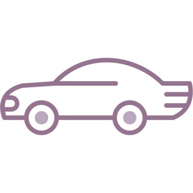 Otomobil, ince çizgi simgesi, araba aracı, otomobil servisi, araç araç vektör çizimi beyaz arkaplanda