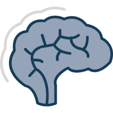 İnsan beyni ikonu. Beyaz üzerine izole edilmiş insan beyin vektör simgesi rengi