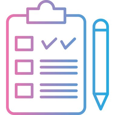 Kontrol listesi simgesi. Web tasarımı için kontrol listesi vektör simgelerinin basit çizimi