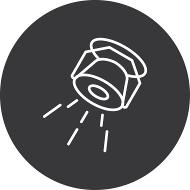 Siyah dairede bir el feneri simgesi çizimi.