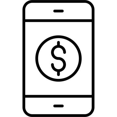 Dolar işareti simgesi olan akıllı telefon, satır tasarımı