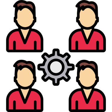 iş takımı düz simge, vektör illüstrasyon