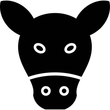 ineğin yüz vektör simgesi katı biçimde