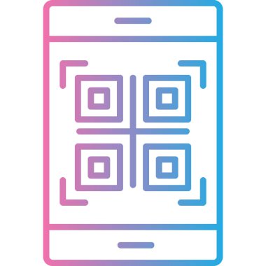 qr kod simgesi vektör çizimi