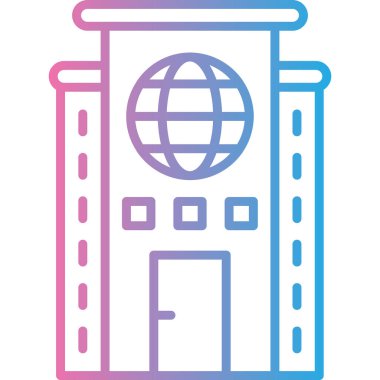 Bina. Web simgesi basit illüstrasyon