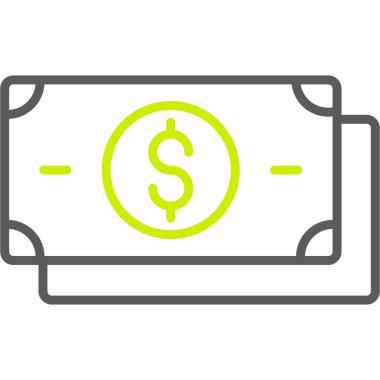 Dolar banknotu vektör illüstrasyon simgesi