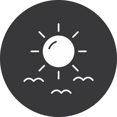 Güneş simgesinin vektör illüstrasyonu