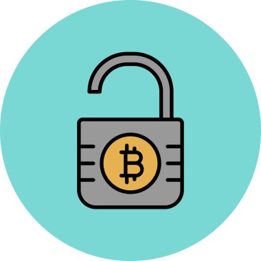 Kilit. Web simgesi basit illüstrasyon