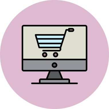 Alışveriş. Web simgesi basit illüstrasyon