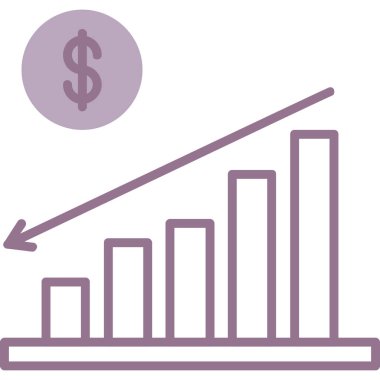 işletme büyüme grafiği düz vektör simgesi