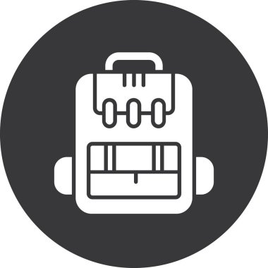 sırt çantası simgesi, vektör illüstrasyonu