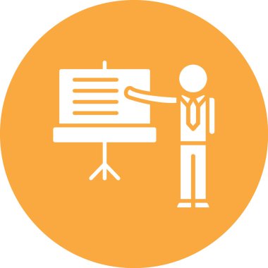 Sunum simgesi. Basit düz vektör çizimi. Web ve mobil için sunum simgeleri.