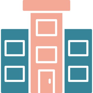 Bina. Web simgesi basit illüstrasyon