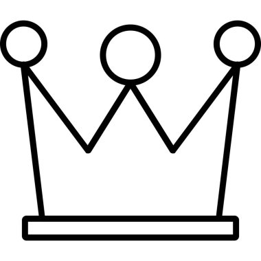 Taç vektör simgesi. biçim vuruş simgesidir, siyah renk, beyaz arkaplan.