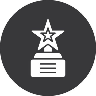 Ödül rozet ikonu. biçim düz yuvarlak sembol, gri renk, yuvarlak açılar, beyaz arkaplan.