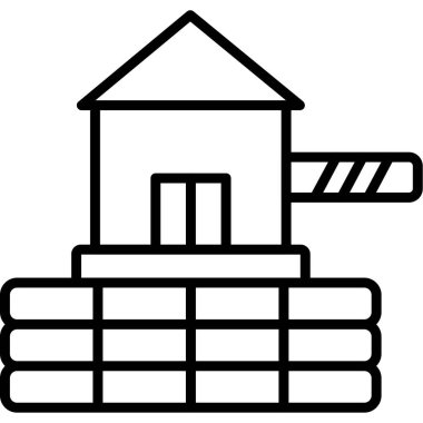 Bina. Web simgesi basit illüstrasyon