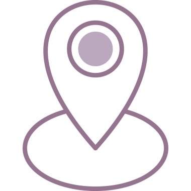 gps konum haritası simgesi ana hat biçiminde