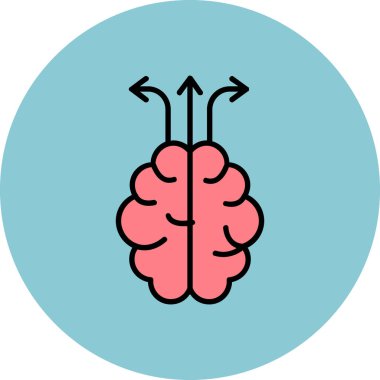 Beyin. Web simgesi basit illüstrasyon