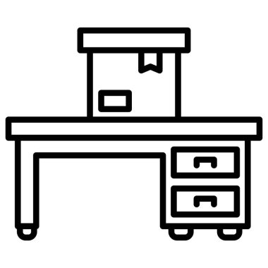 masa mobilyası vektör illüstrasyonu, satır tasarımı