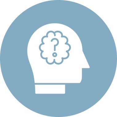 Beyin. Web simgesi vektör illüstrasyonu