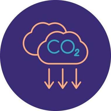 Ortak 2 emisyon simgesine sahip bulut, basit vektör illüstrasyonu