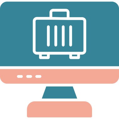 bavul ikonu vektör illüstrasyonu