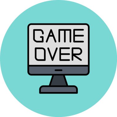 oyun vektör çizgisi simgesi