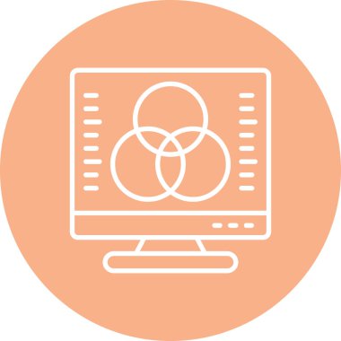 Bilgisayar teknolojisi simgesinin vektör illüstrasyonu